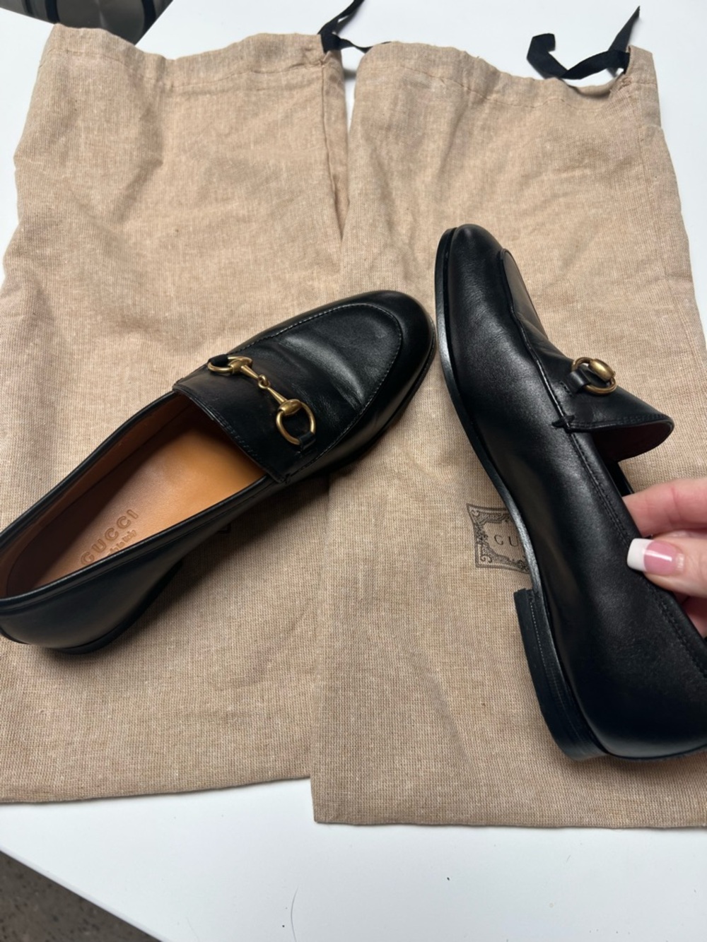 Gucci Black Leather Horsebit Loafers with Gold Hardware - Picture 4 of 14
